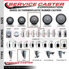 Service Caster 4'' SS Thermoplastic Rubber Wheel Swivel 1-7/8'' Expanding Stem Caster Set, 4PK SCC-SSEX20S414-TPRB-178-4